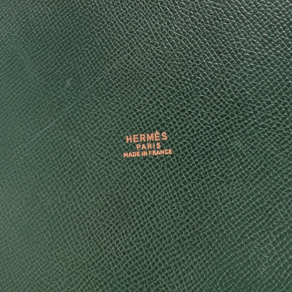 Hermes Vintage Standy Bucket Bag Green Vert Clair Courchevel Leather RARE - Picture 8 of 16